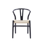 Pack de 2 Sillas Wishbone Madera e Hilo de Cuerda - Negra