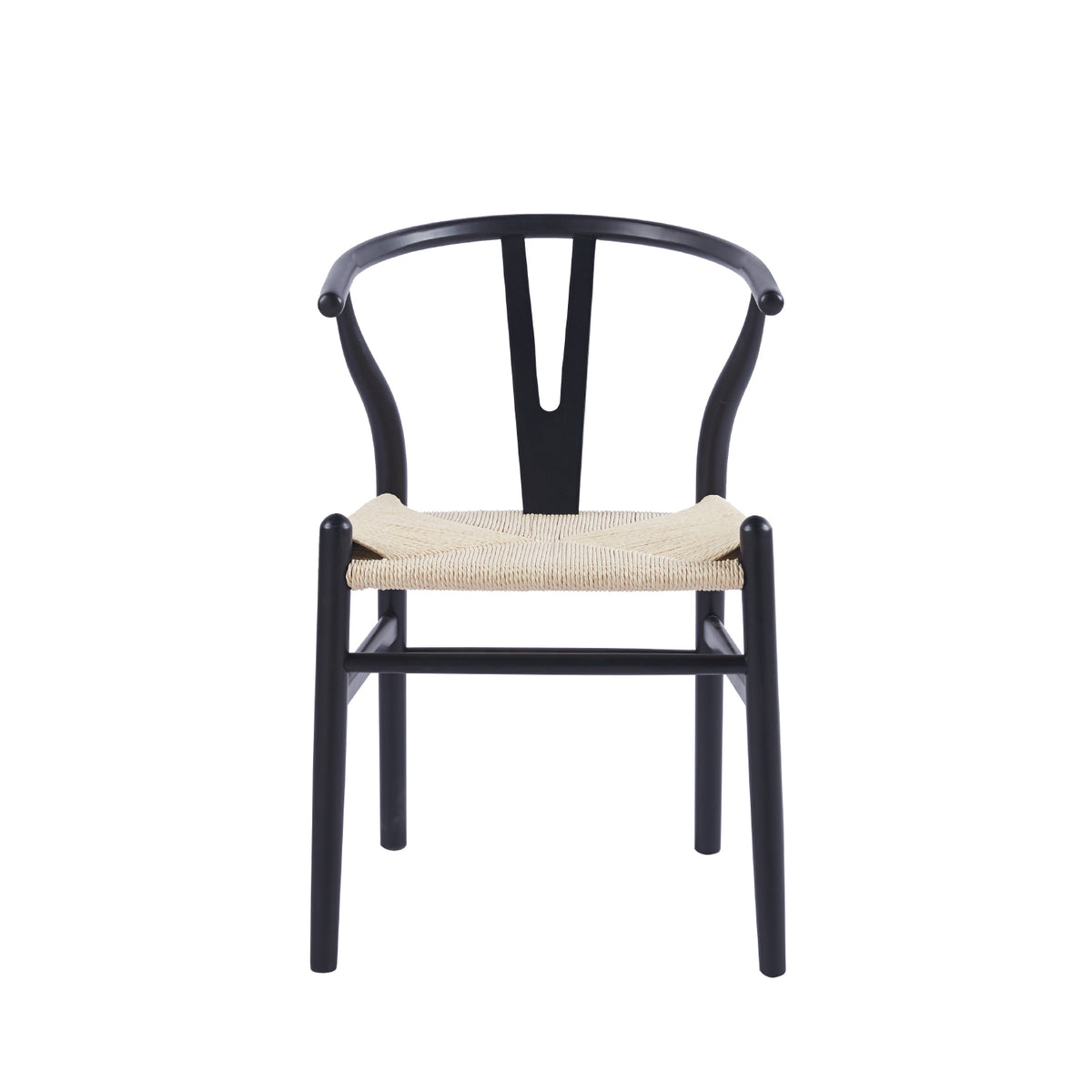 Pack de 2 Sillas Wishbone Madera e Hilo de Cuerda - Negra