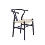 Pack de 2 Sillas Wishbone Madera e Hilo de Cuerda - Negra