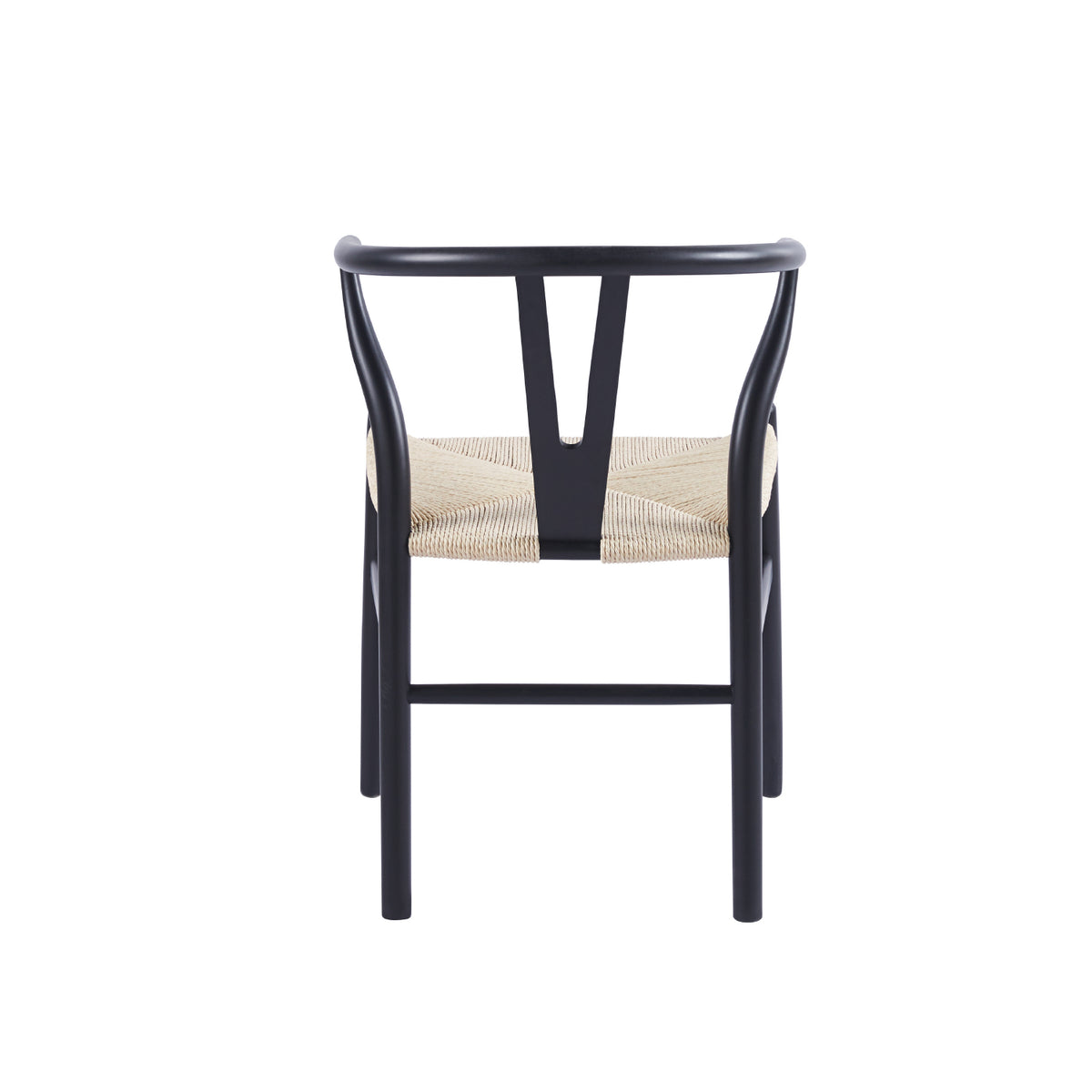 Pack de 2 Sillas Wishbone Madera e Hilo de Cuerda - Negra