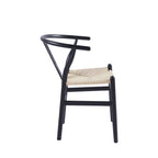 Pack de 2 Sillas Wishbone Madera e Hilo de Cuerda - Negra