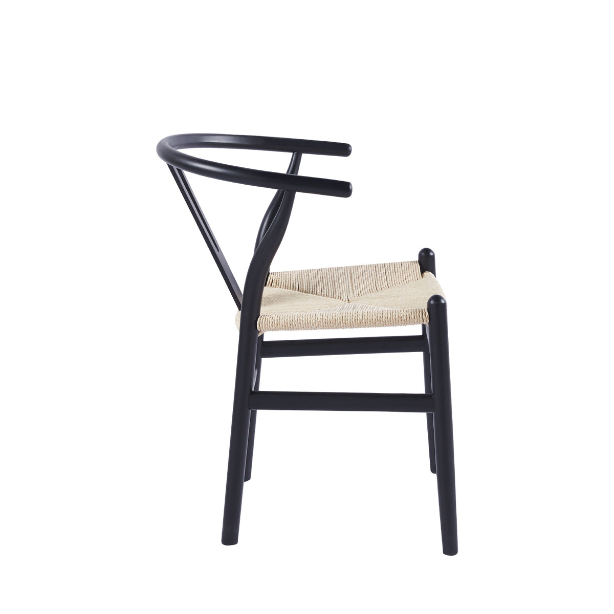Pack de 2 Sillas Wishbone Madera e Hilo de Cuerda - Negra