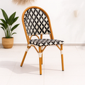 Silla de Jardín Parisina con Diseño Geométrico Trenzado