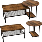 Set de Mesas de Centro Industrial en MDF - Diseño Dúo Modular