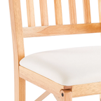 Pack de 2 Sillas Moderna Plegable de Madera Clara con Tapizado Neutro