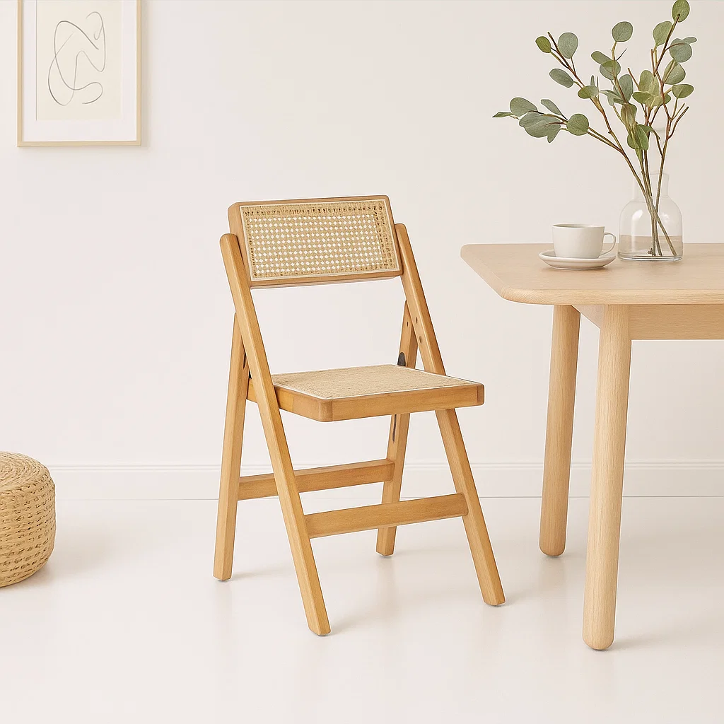 Silla Mistral Plegable de Madera Rattan Natural