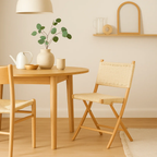 Silla Nido Plegable de Madera Rattan Natural