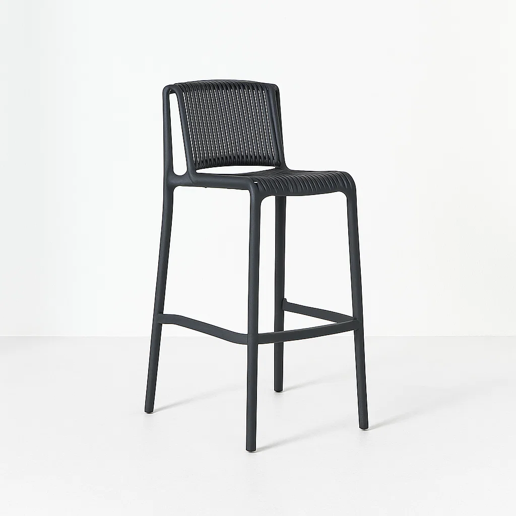 Taburete Alto Capri Polipropileno - Negro