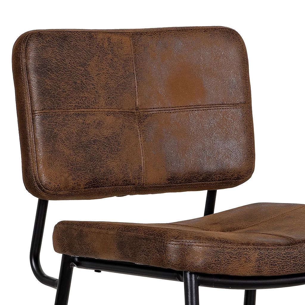 Pack de 2 Taburetes Alto Bronx Café Vintage con Patas Metálicas Negras
