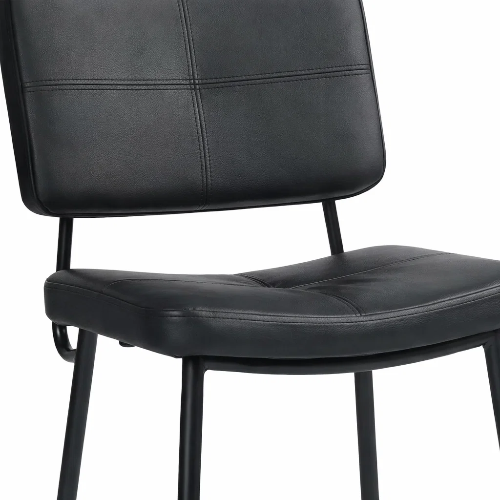 Pack de 2 Taburetes Alto Bronx Negro con Patas Metálicas Negras