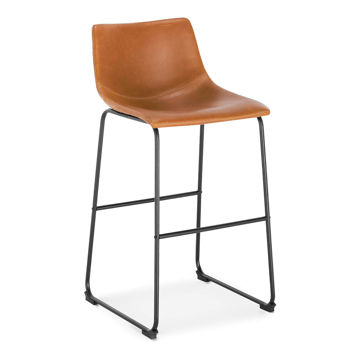 Pack de 2 Taburetes de bar Burgos de cuero y metal industrial
