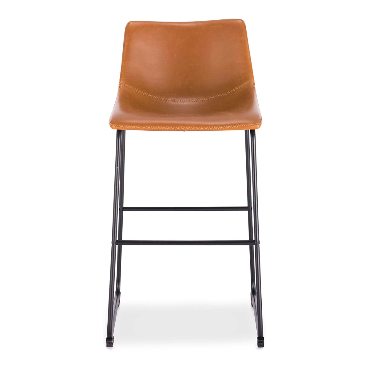 Pack de 2 Taburetes de bar Burgos de cuero y metal industrial
