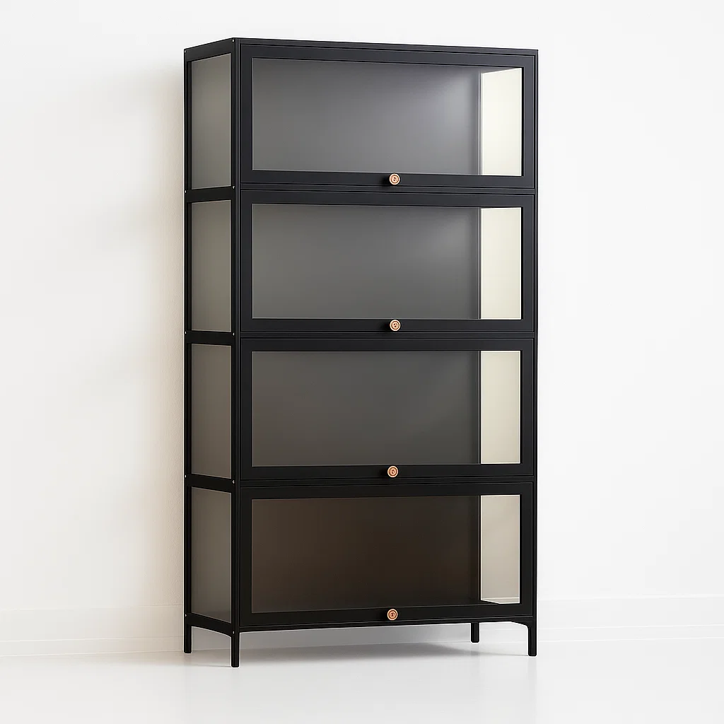 Vitrina BambooGlass 4 Niveles - Negro