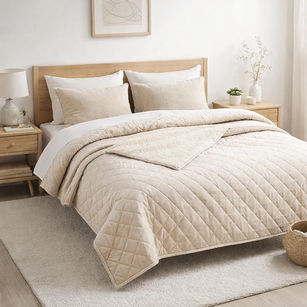 Quilt Velvet Termico Sherpa Crema King