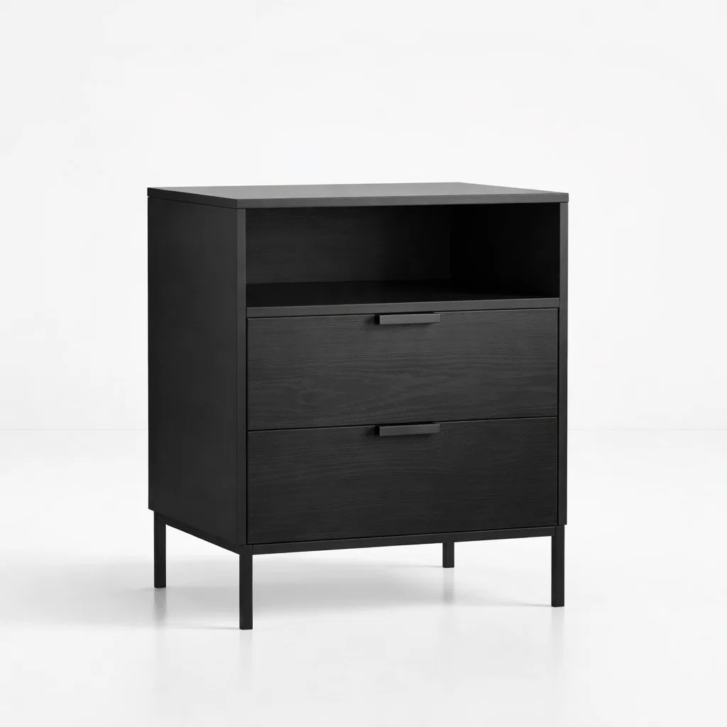 Velador Noir Loft Negro con Patas Metálicas