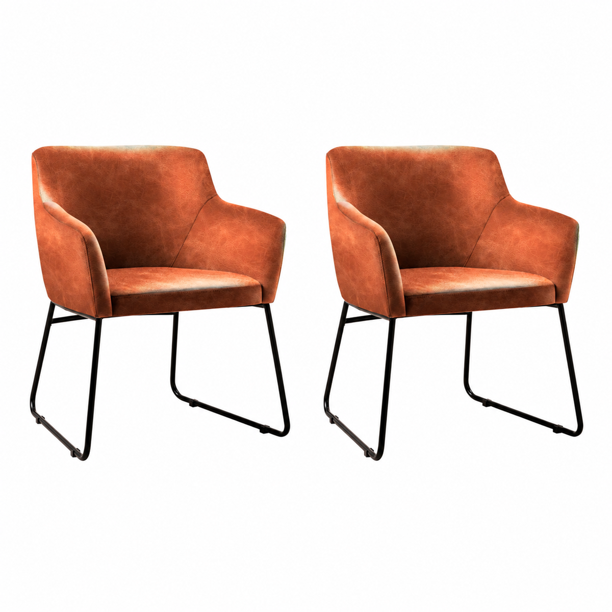 Pack de 2 Butacas Albania de Cuero Sintético con Metal Industrial — pack completo