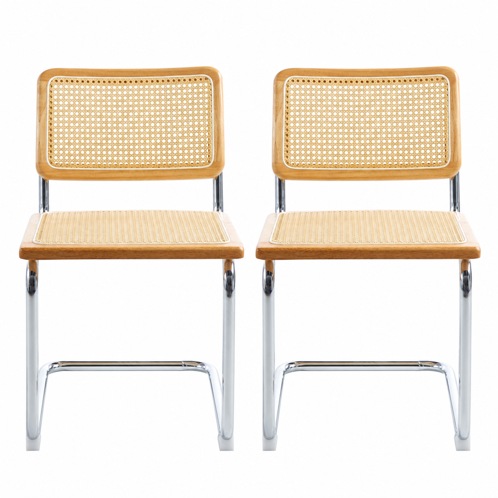 Pack de 2 Sillas Breuer Madera y Rattan - Madera