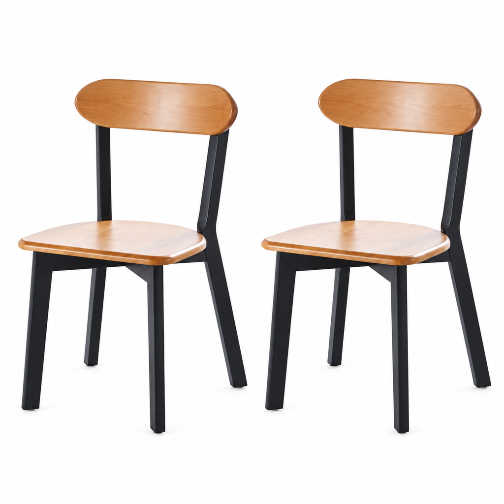 Pack de 2 Sillas Fresno de Madera - Negra