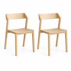 Pack de 2 Sillas de Comedor Madera Rover Viena Natural
