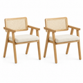 Pack de 2 Sitiales Acolchado Chandigarh Butaca Rattan - Madera