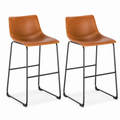 Pack de 2 Taburetes de bar Burgos de cuero y metal industrial