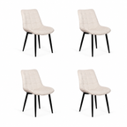 Pack de 4 Sillas Macron Terciopelo - Beige