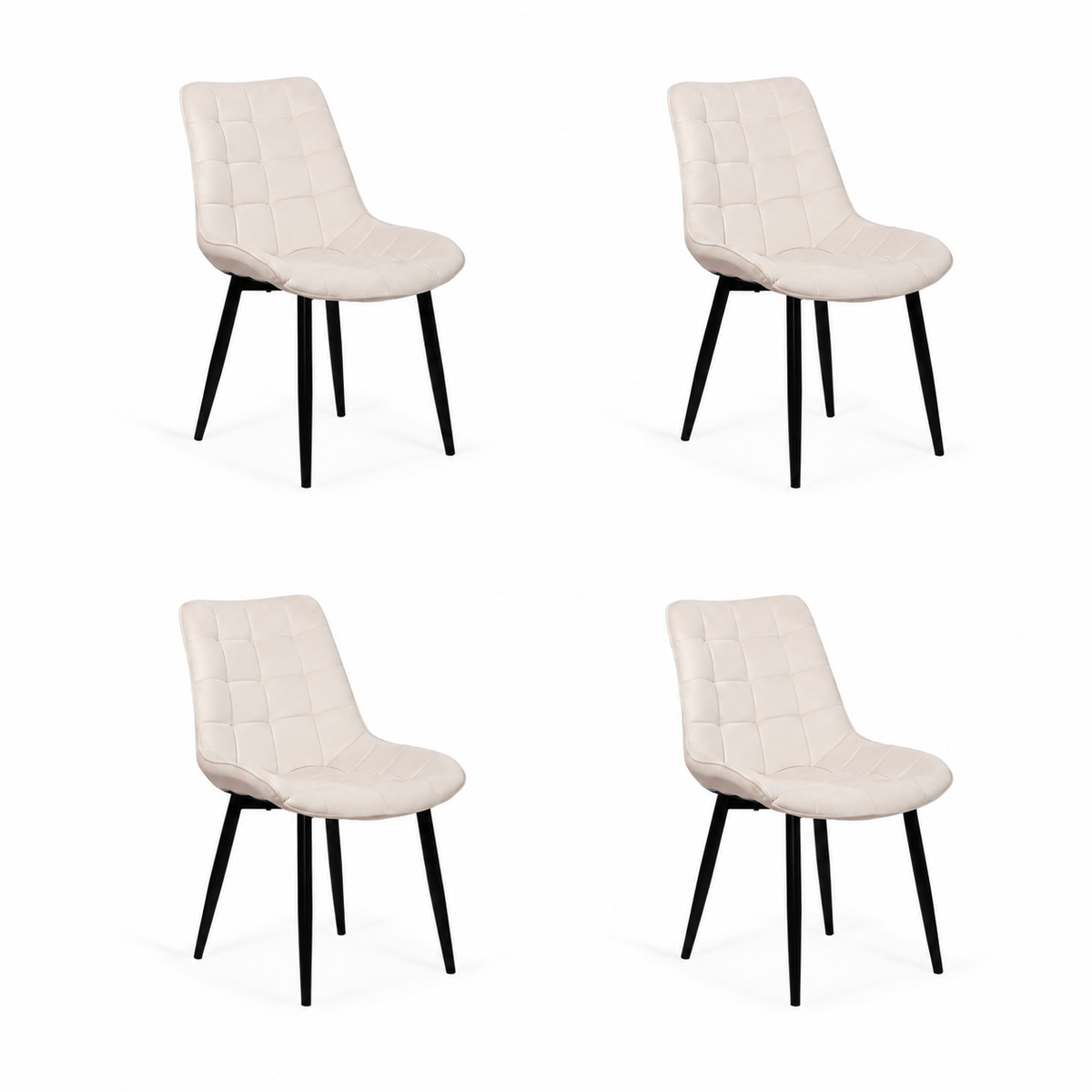 Pack de 4 Sillas Macron Terciopelo - Beige