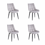 Pack de 4 Sillas Macron Terciopelo - Gris