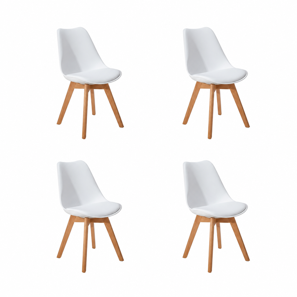 Pack de 4 Sillas Tulip Acolchada - Blanca