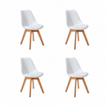 Pack de 4 Sillas Tulip Acolchada - Blanca