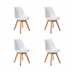 Pack de 4 Sillas Tulip Acolchada - Blanca