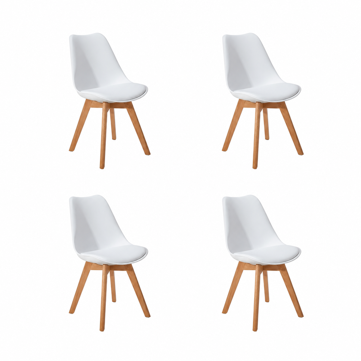Pack de 4 Sillas Tulip Acolchada - Blanca