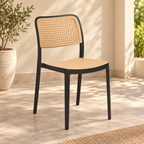 Silla de Terraza o Comedor Hoffman Enrejada - Negra