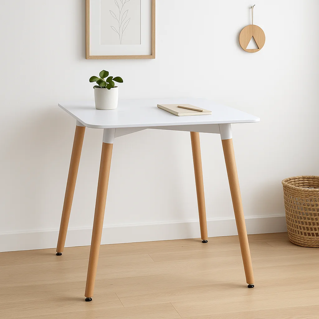 Mesa Eames Cuadrada MDF 80 cms - Blanca para el hogar, disponible en Mons