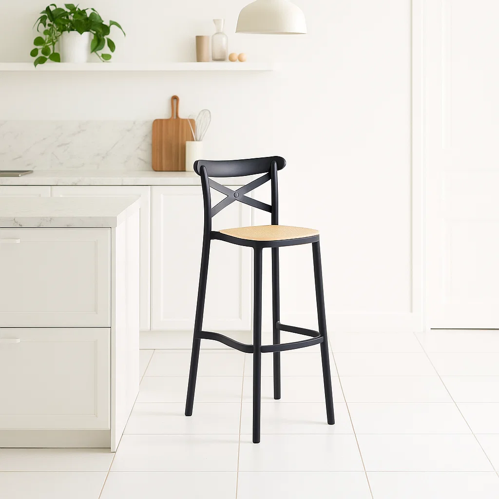 Taburete Crossback 77 cm - Negro para el hogar, disponible en Mons