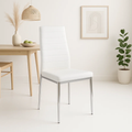 Pack de 4 Sillas Dining Liana con patas cromadas - Blanca para el hogar, disponible en Mons