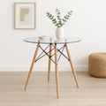 Mesa Eames 80cm redonda de vidrio