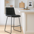 Pack de 2 Taburetes Alto Milano Cuero Sintetico con Patas Metálicas Estilo Industrial para el hogar, disponible en Mons