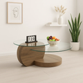 Mesa de Centro DuoGlass con Bases de Madera y Superficie de Vidrio para el hogar, disponible en Mons