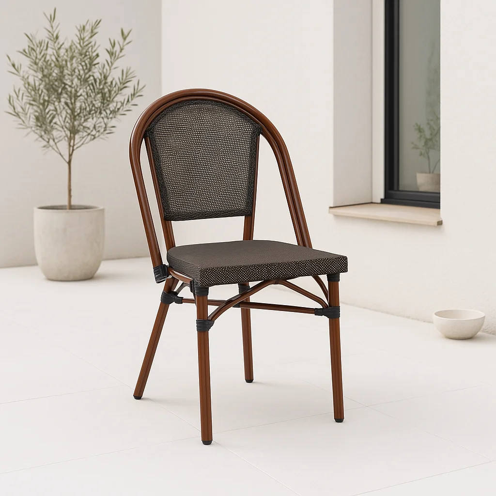 Silla Bistro Parisina Textileno - Café Oscuro para el hogar, disponible en Mons