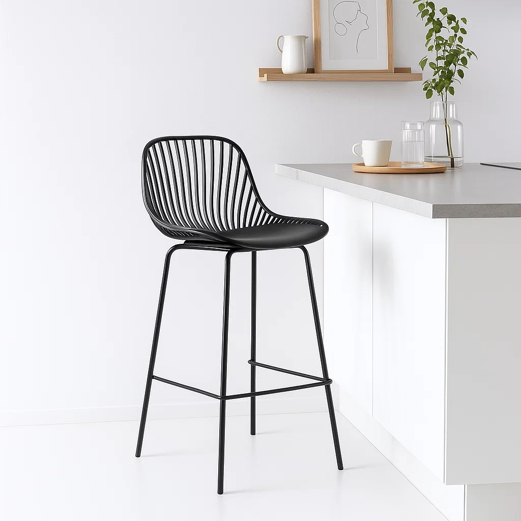 Pack de 2 Taburetes Tropea 77 cm - Negro para el hogar, disponible en Mons