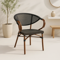 Silla Bistro Parisina Textileno con reposabrazos - Café Oscuro para el hogar, disponible en Mons