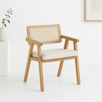 Pack de 2 Sitiales Acolchado Chandigarh Butaca Rattan - Madera para el hogar, disponible en Mons