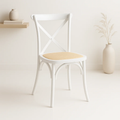 Silla Crossback Madera y Rattan - Blanca para el hogar, disponible en Mons