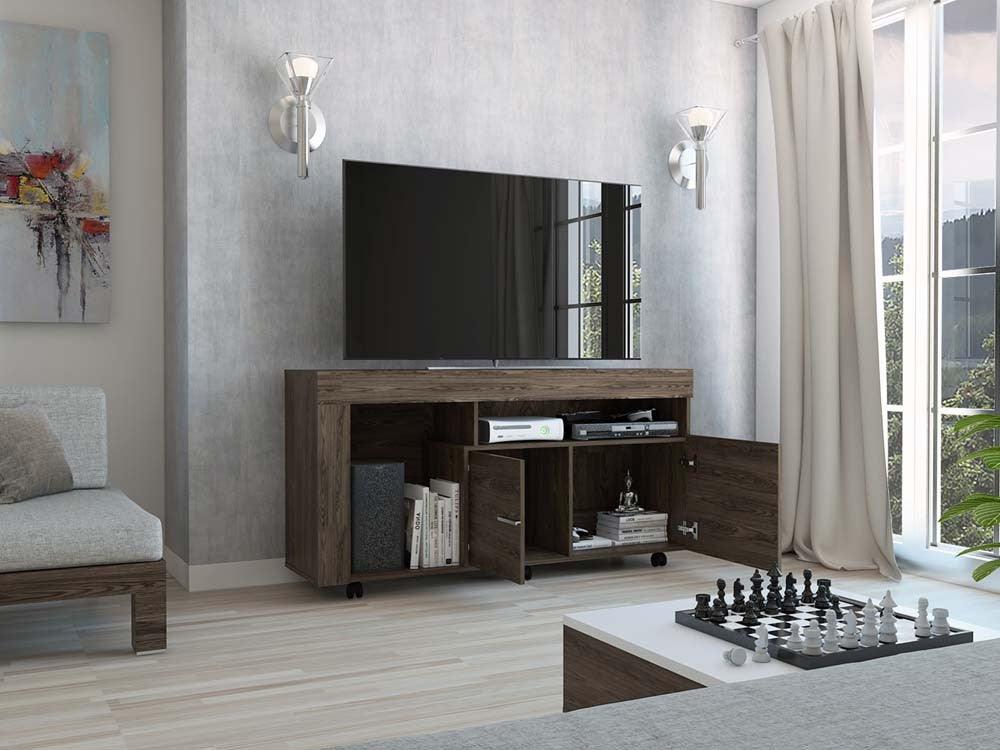 Mesa Para Tv Luk, Chocolate, con Espacio Para Televisor de Hasta 60 Pulgadas - vista 4