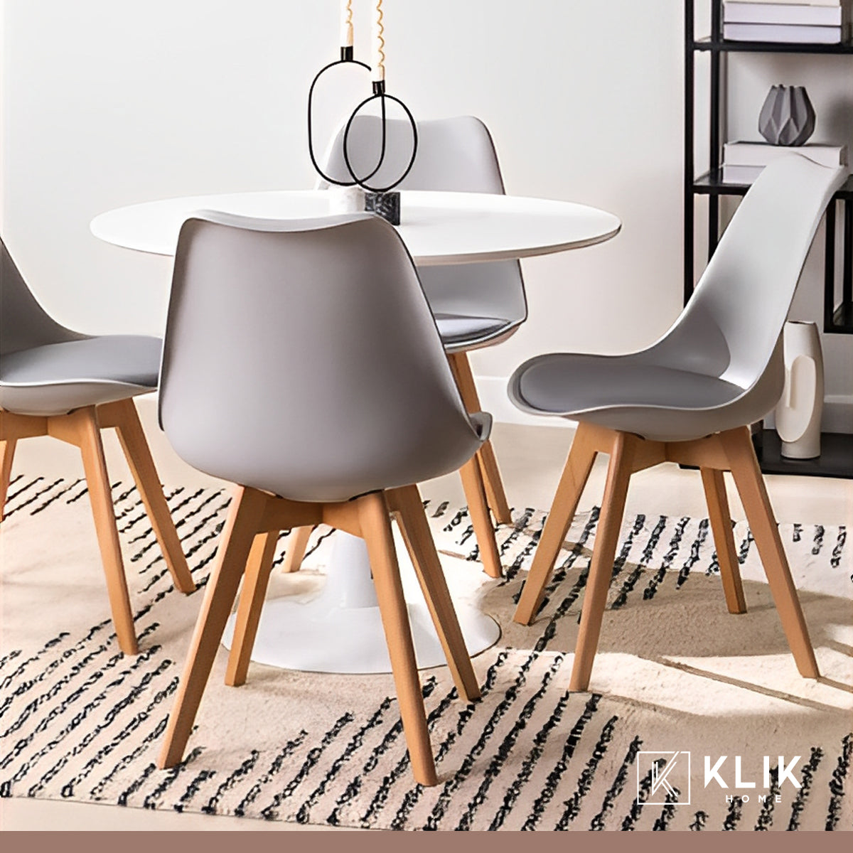 Pack de 4 Sillas Tulip Acolchada - Gris para el hogar, disponible en Mons