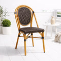 Silla de Exterior Estilo Francés con Marco Dorado y Ratán Oscuro para el hogar, disponible en Mons