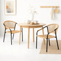 Silla FLET - Estructura Negra con Respaldo Encordado Beige para el hogar, disponible en Mons