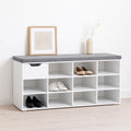 Banco Zapatero Blanco con Cojín y 10 Compartimentos para el hogar, disponible en Mons