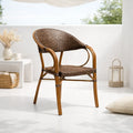 Silla Bistro Parisina Rattan con reposabrazos Jolie - Café Oscuro para el hogar, disponible en Mons